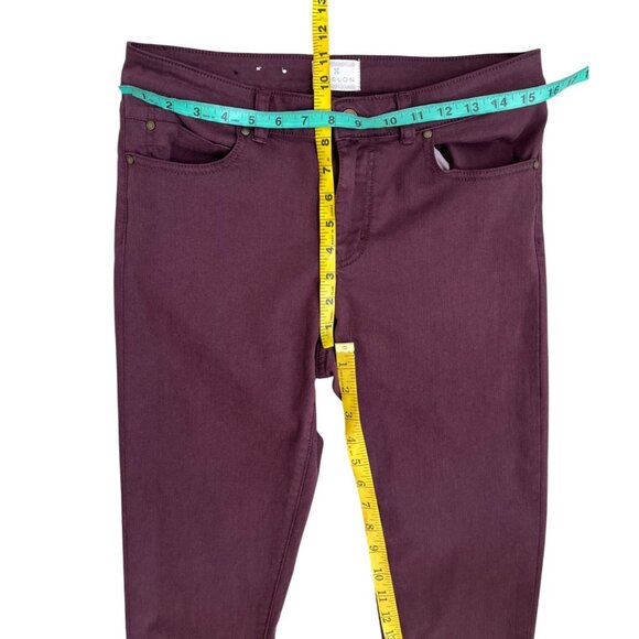 Caslon Burgundy Wine Skinny Jeans Size 29 Ankle Raw Hem Stretch Denim - Picture 9 of 12